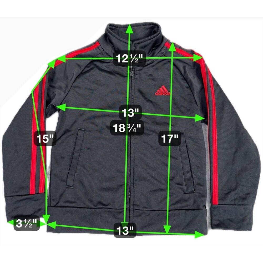 Adidas Youth Athletic Track Jacket Unisex 4T Black/Red Light Comfort Active Wear - Picture 2 of 8